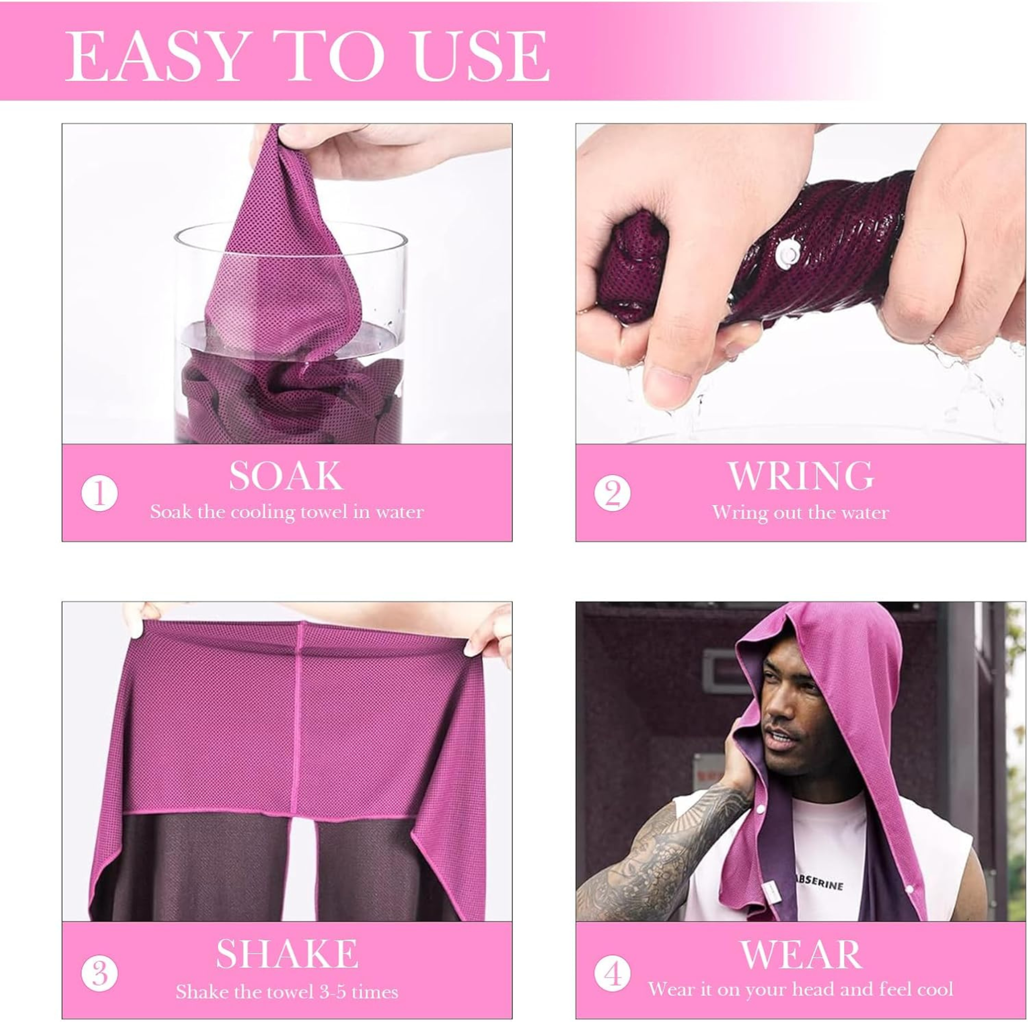 Personalized Quick Drying Cooling Hoodie Towel for Neck and Face UV Sun Protection | JNSCloth46