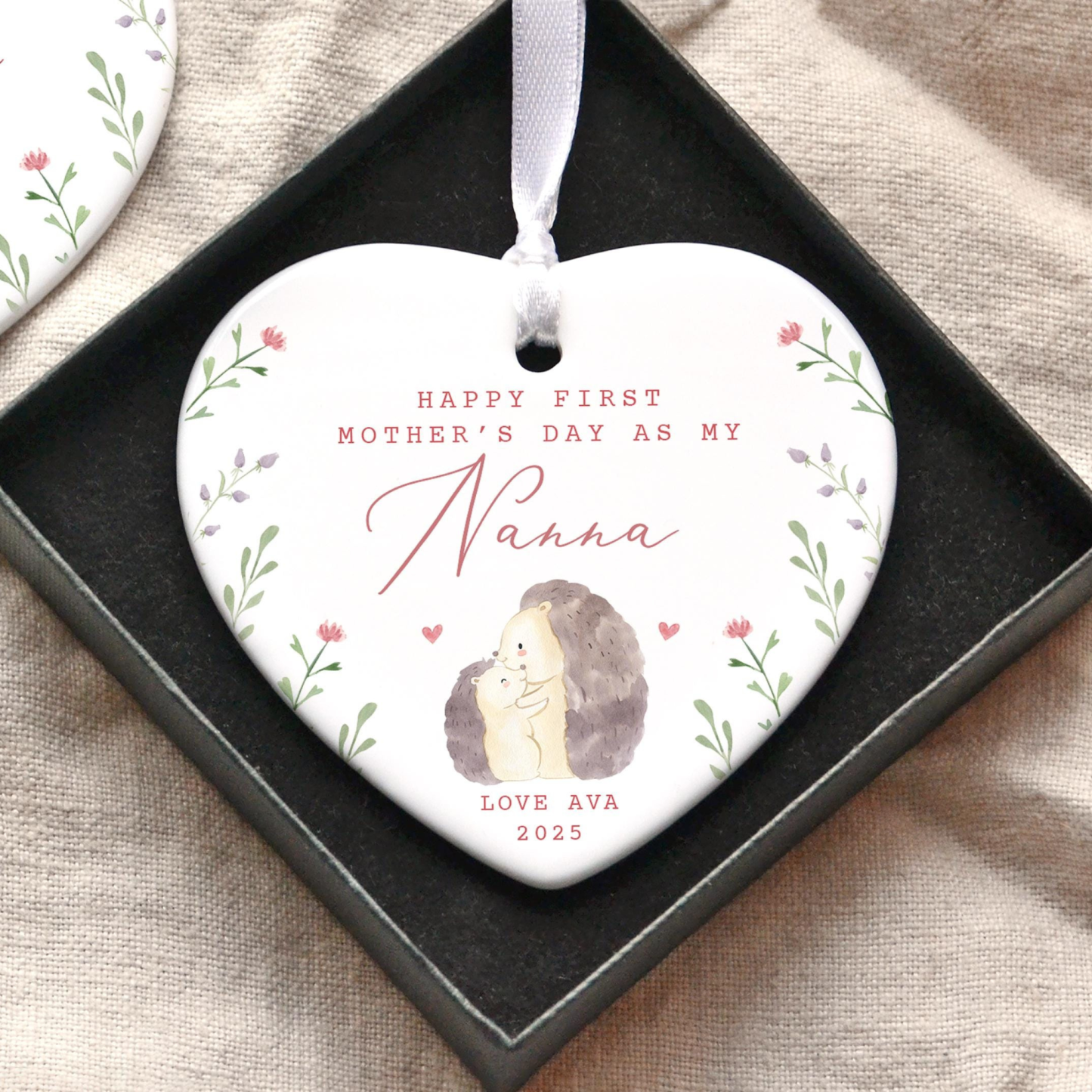Personalised First Mother's Day Ceramic Heart Ornament for Unique & Love | JNSDec135