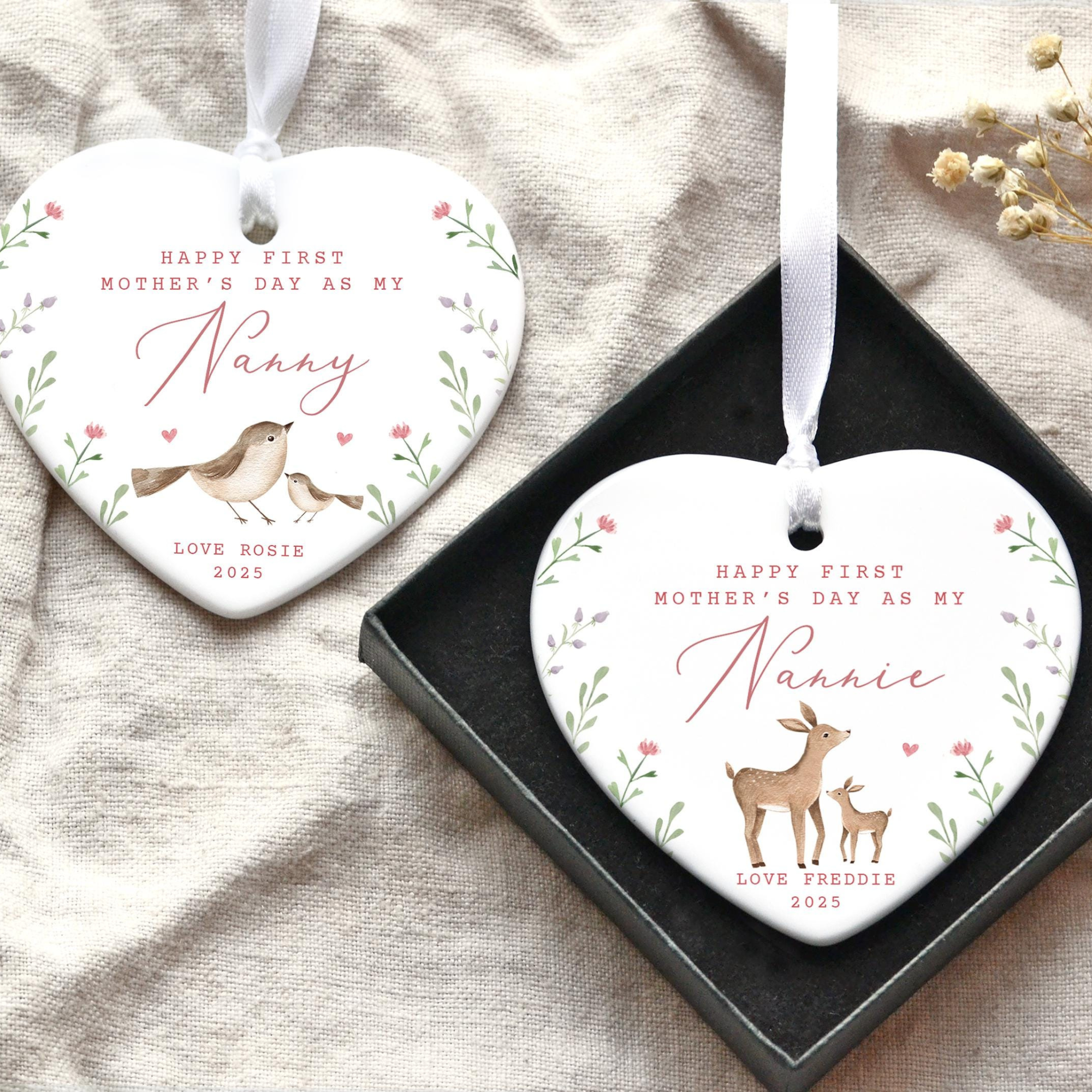 Personalised First Mother's Day Ceramic Heart Ornament for Unique & Love | JNSDec135