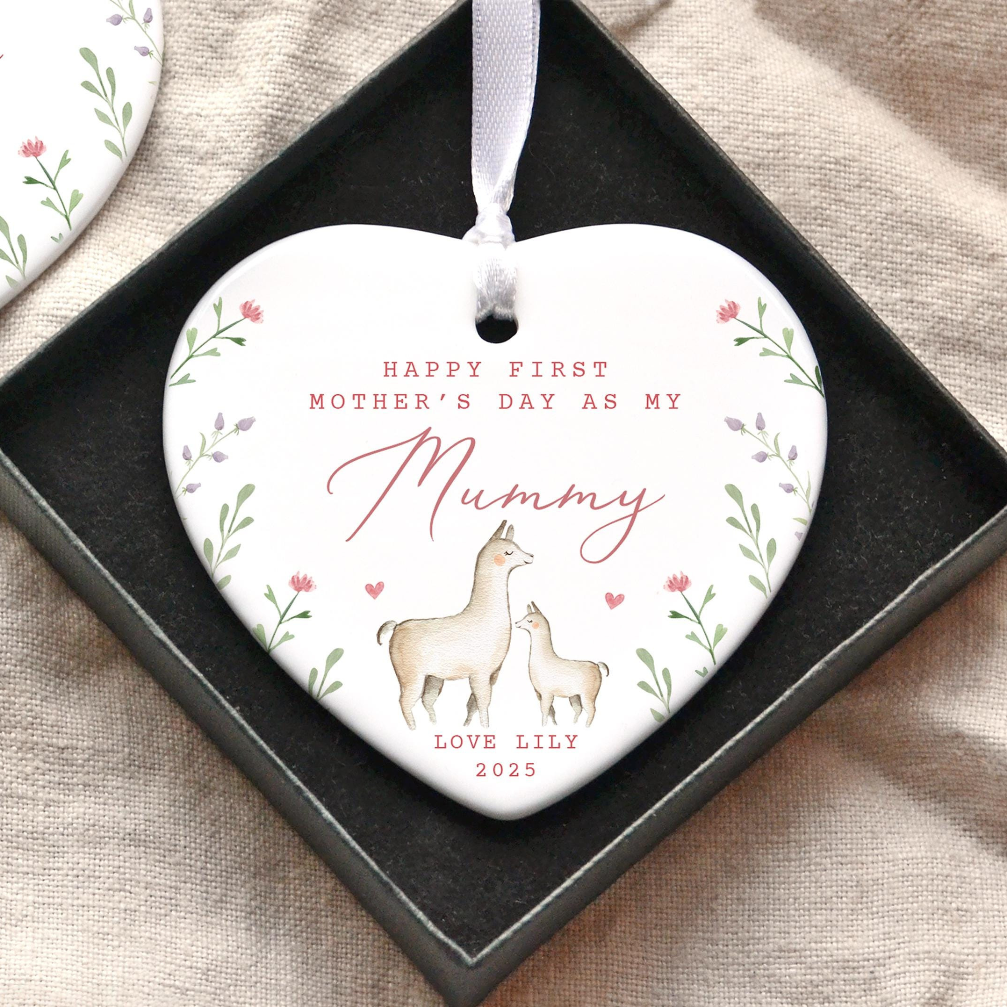 Personalised First Mother's Day Ceramic Heart Ornament for Unique & Love | JNSDec135