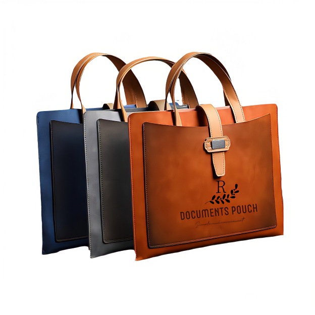 Personalized Monogram Leather Document Bag | JNSBag69