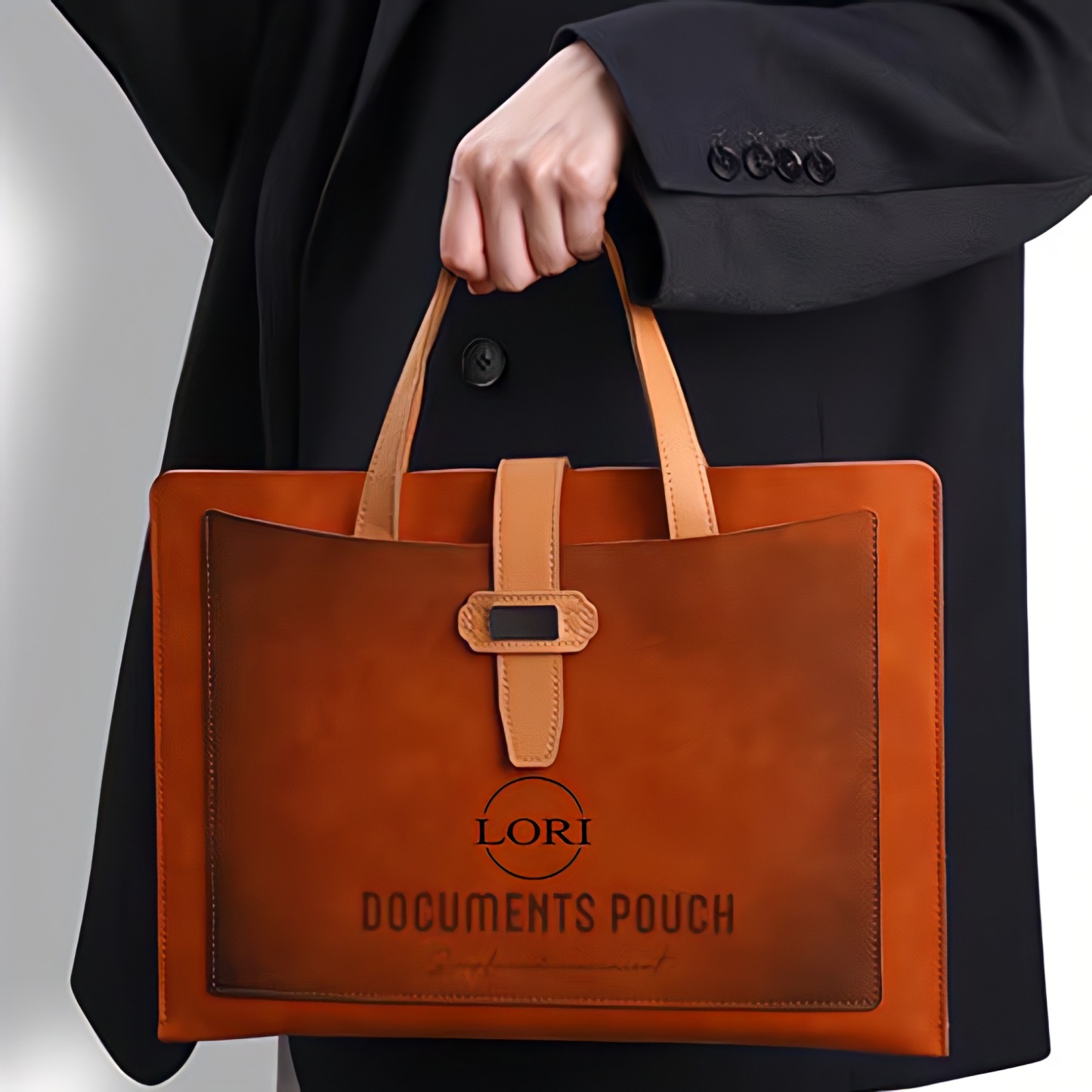 Personalized Monogram Leather Document Bag | JNSBag69