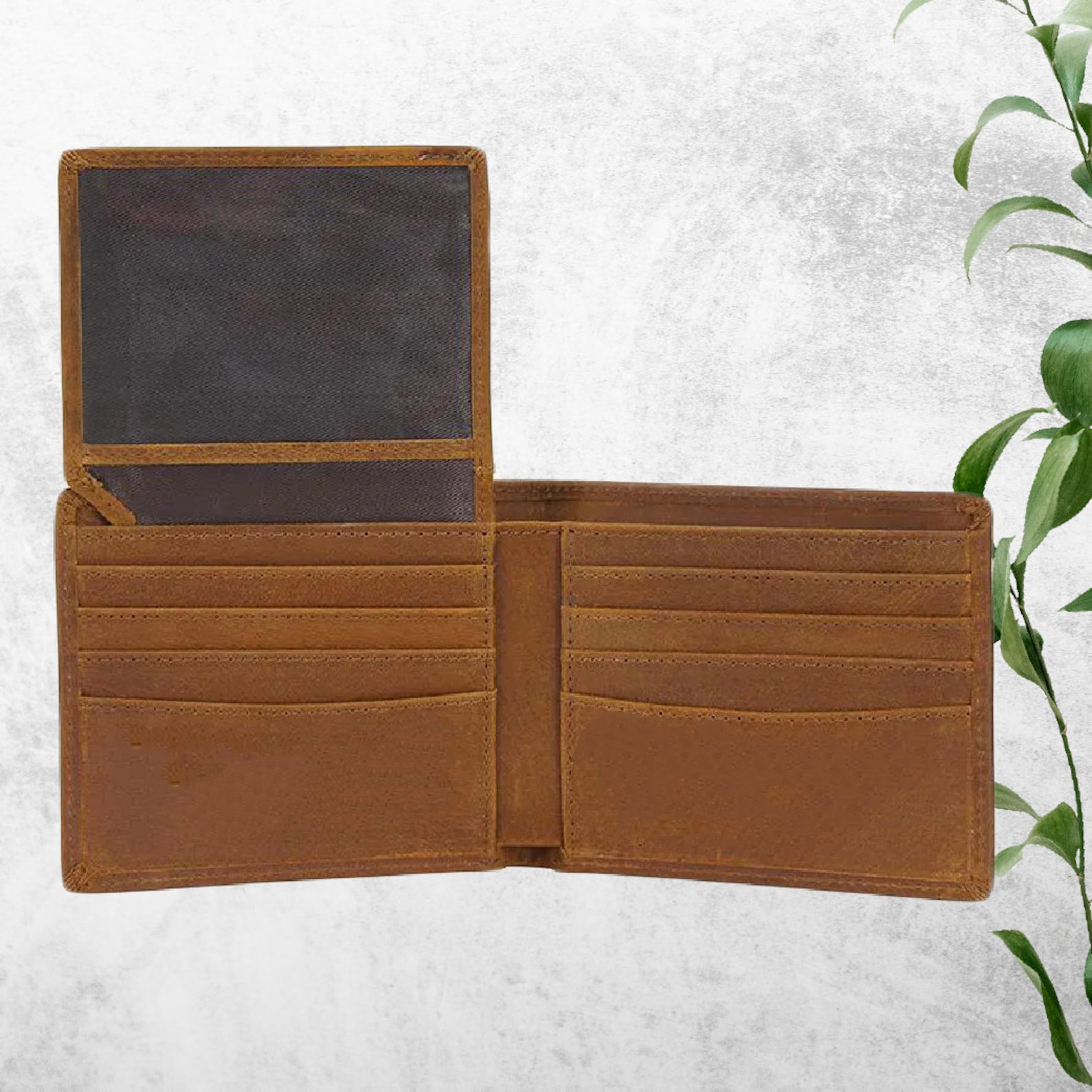 Personalized Fist Bump Dad Kids Name Leather Wallet for Unique & Love | JNSBag91