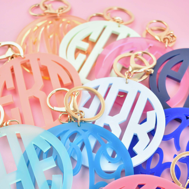 Personalized Monogram Acrylic Cutout Keychain For Unique & Love | JNSDec200