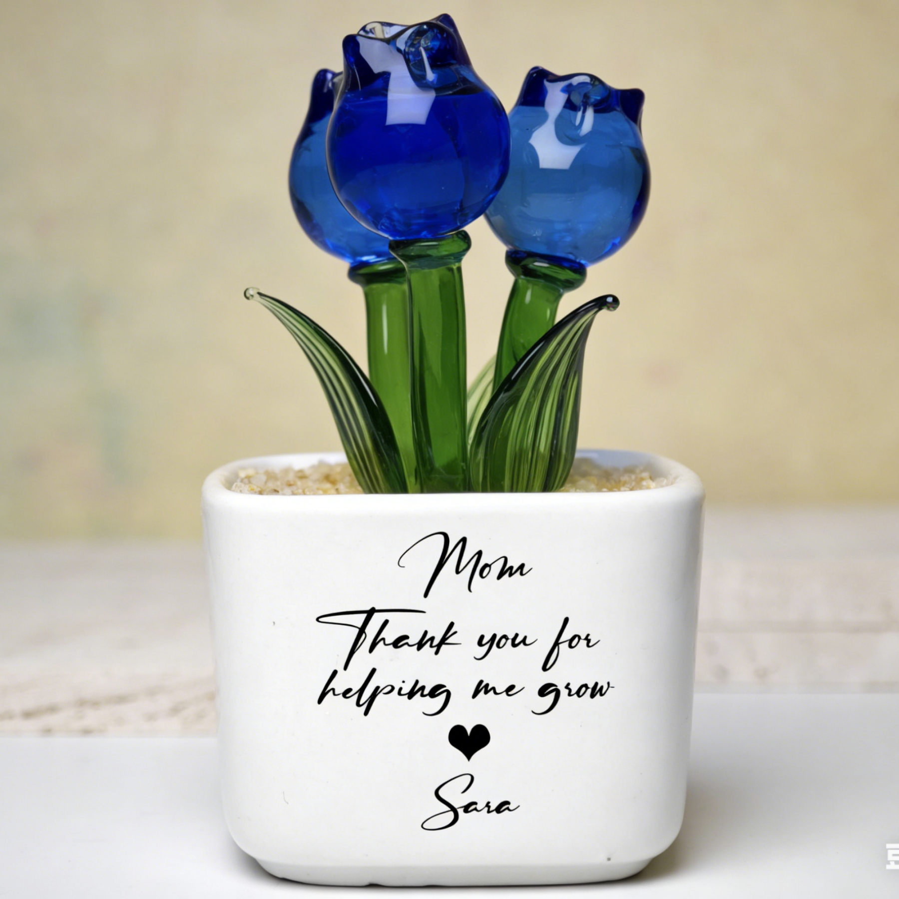 Personalized Glass Everlasting Tulips Potted For Unique & Love | JNSDec202