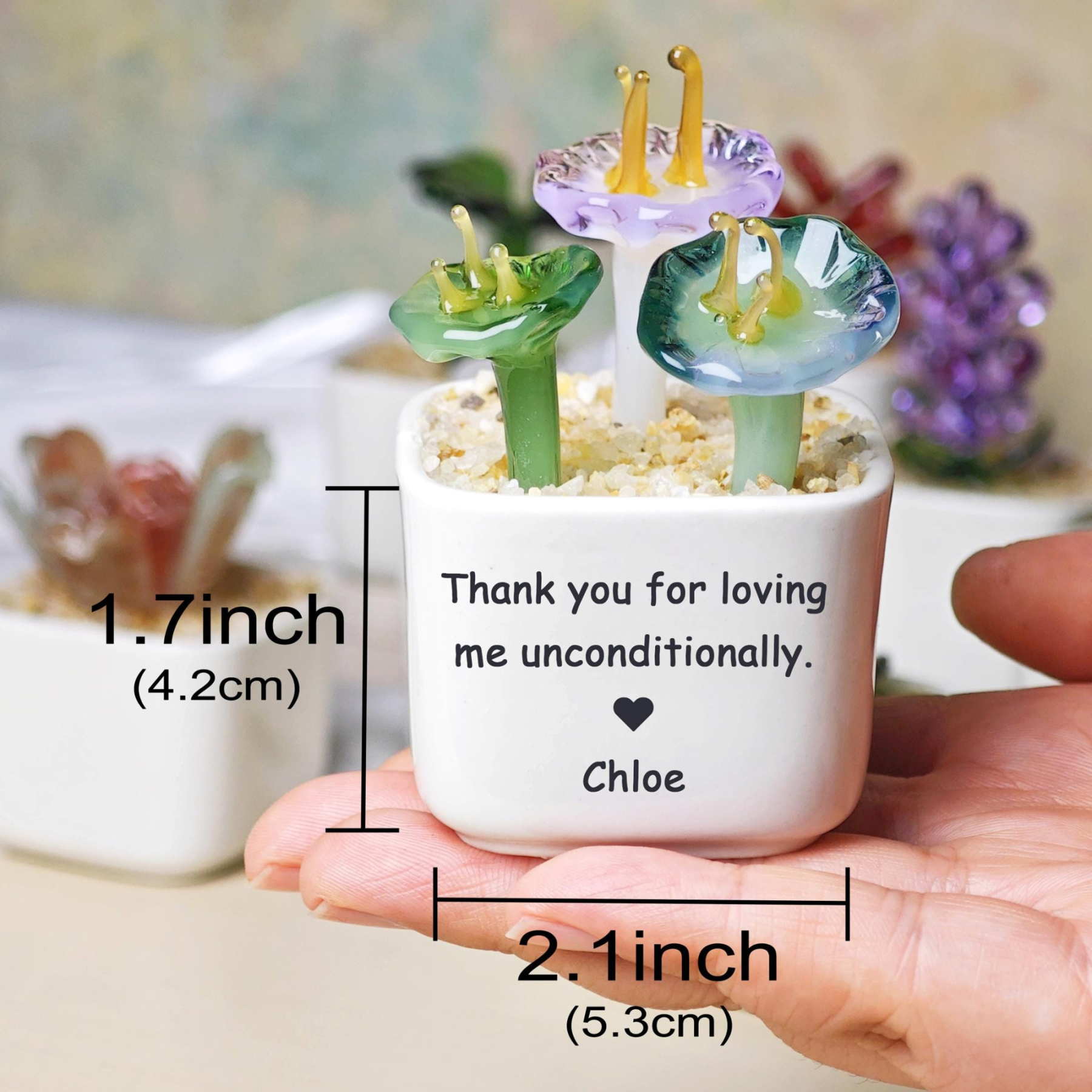 Personalized Glass Everlasting Tulips Potted For Unique & Love | JNSDec202