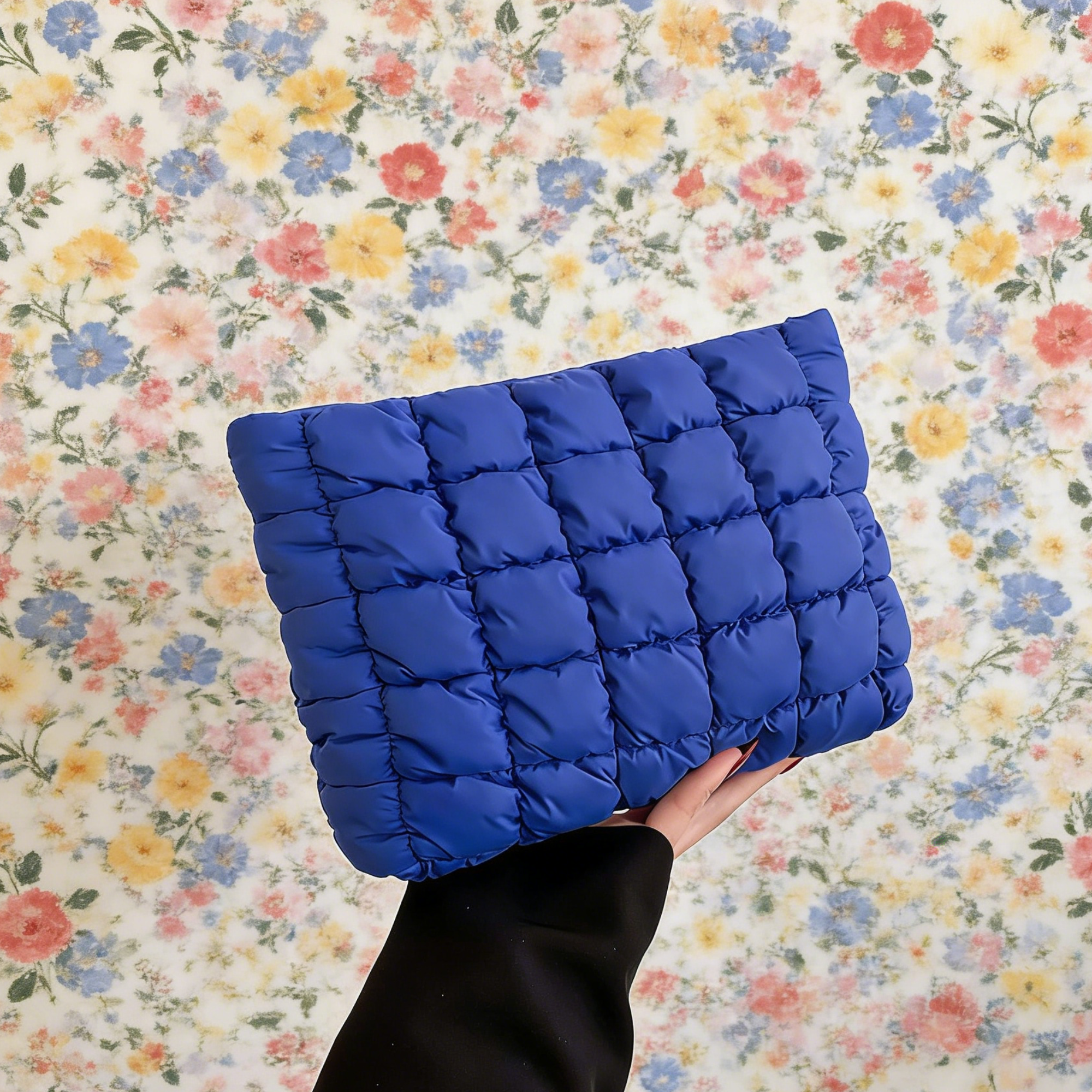 Personalized Hand Embroidered Quilted Zipper Makeup Bag for Unique & Love | JNSBag126