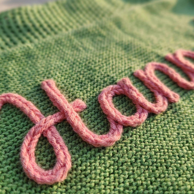 Personalized Hand Embroidered Knit Beach Bag for Unique & Love | JNSBag129