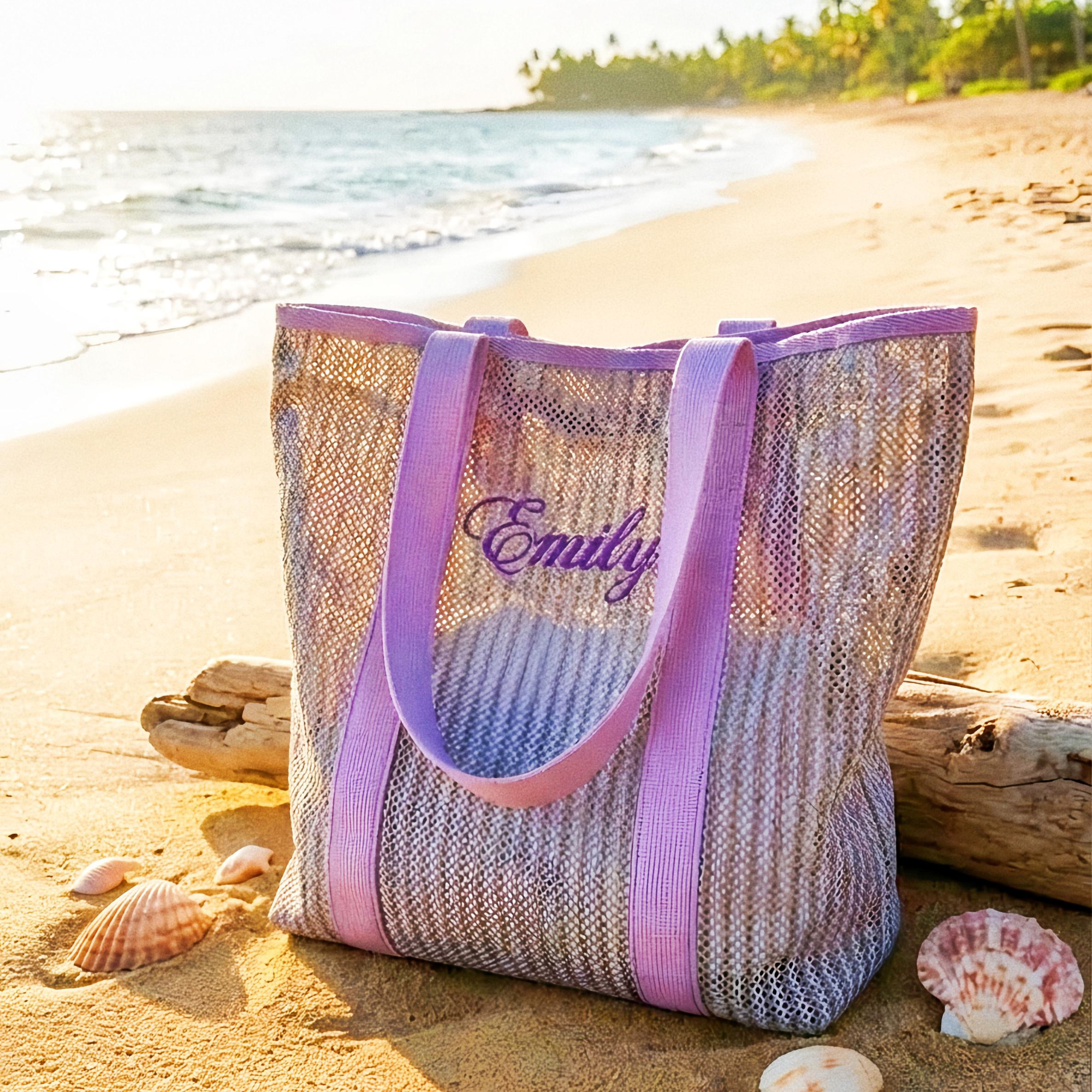Personalized Embroidered Mesh Beach Bag for Unique & Love | JNSBag132