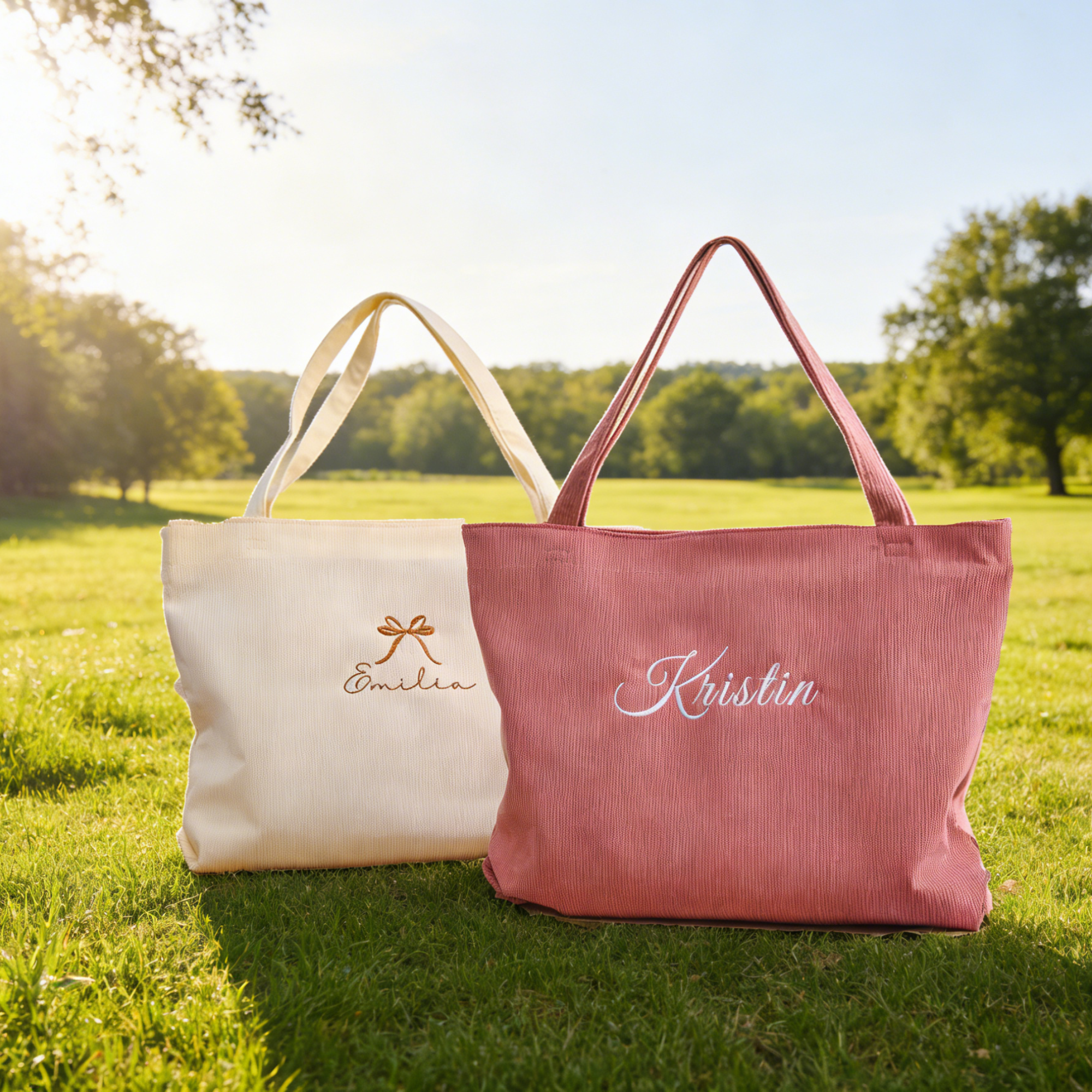 Personalized Embroidered Corduroy Tote Bag for Unique & Love | JNSBag134