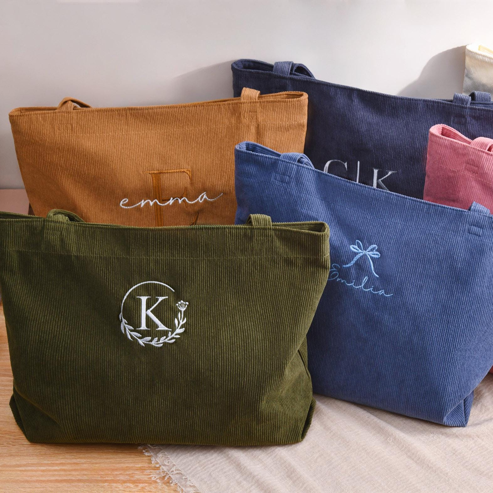 Personalized Embroidered Corduroy Tote Bag for Unique & Love | JNSBag134