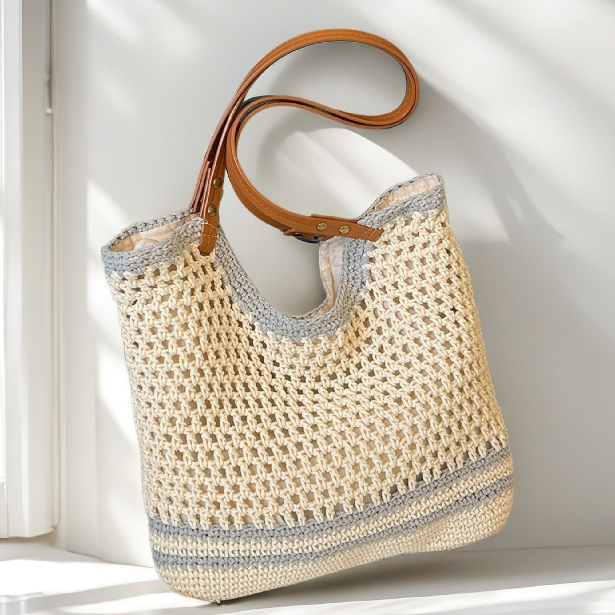 Personalized Handmade Embroidered Crochet Beach Tote for Unique & Love | JNSBag141