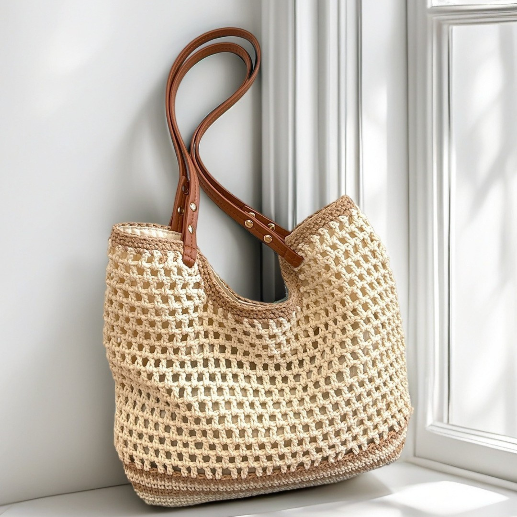 Personalized Handmade Embroidered Crochet Beach Tote for Unique & Love | JNSBag141