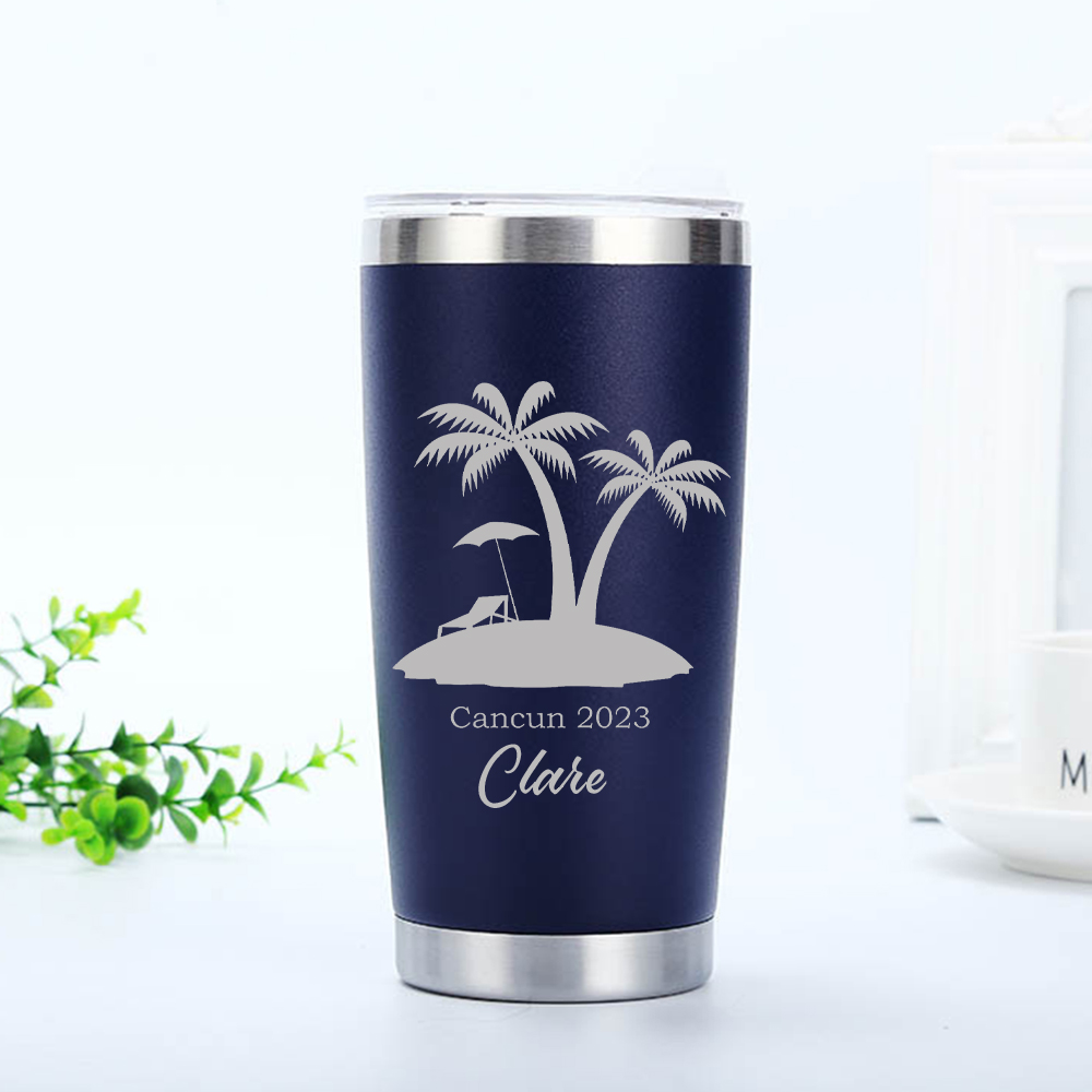 Personalized Name 20oz Vacation Stainless Steel Insulated Tumbler | JNSBottle02