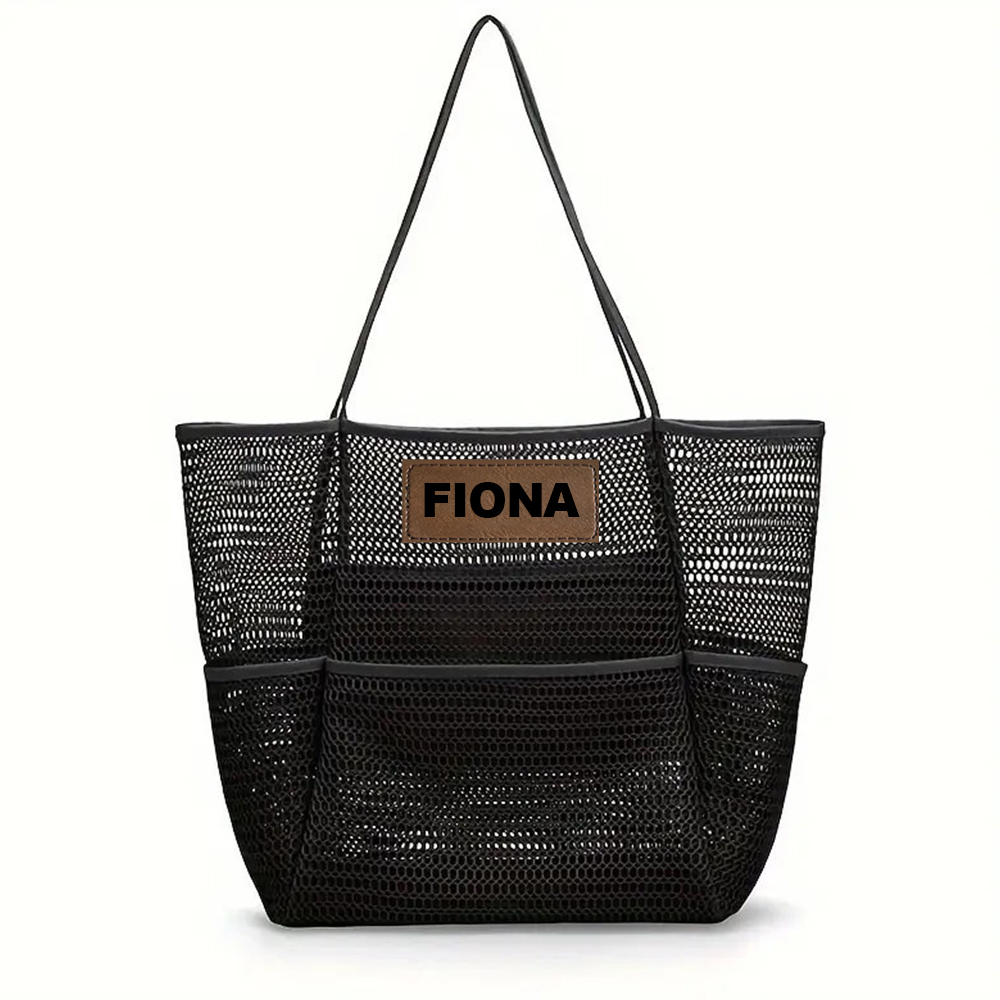 Personalized Name Mesh Beach Bag Zipper with Inner Pocket | JNSBag94