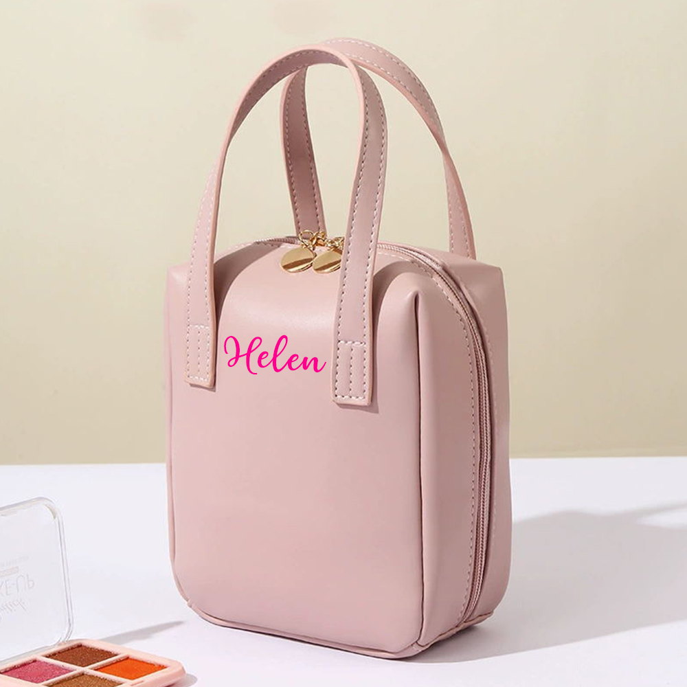 Personalized Monogram Cosmetic Leather Bag for Unique & Love | JNSBag86