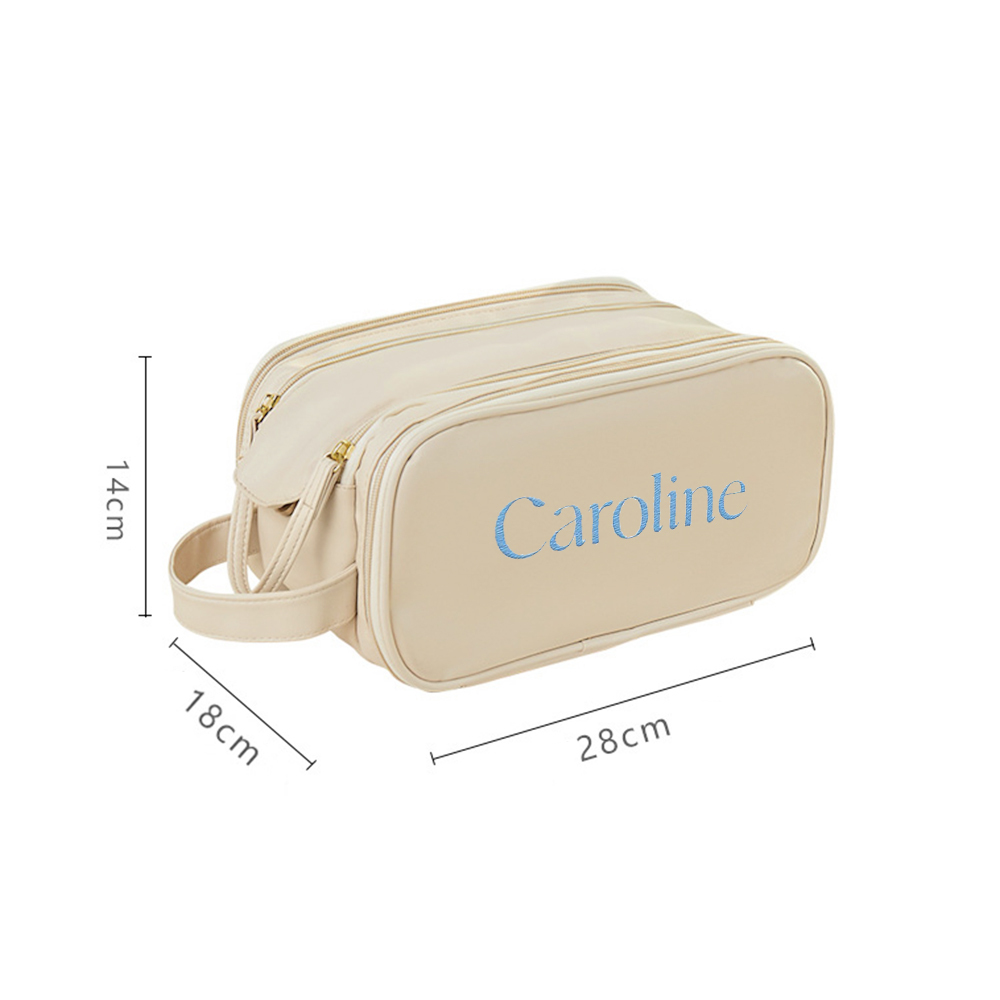 Personalized Leather Embroidered Makeup Bag for Unique & Love | JNSBag72
