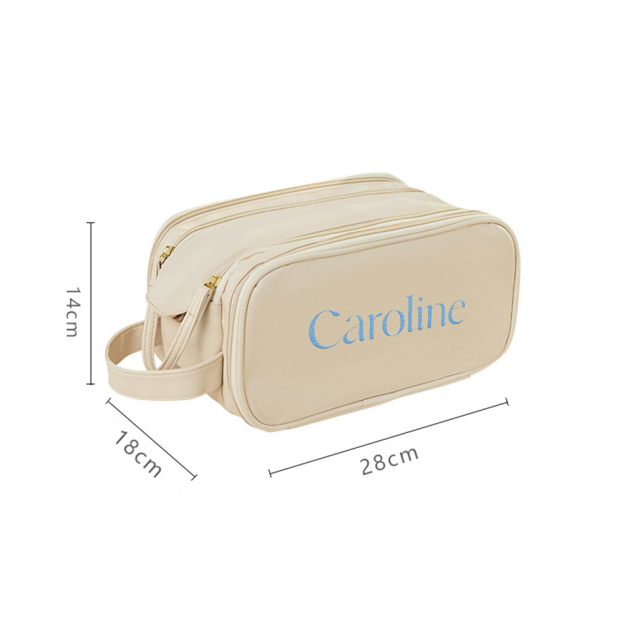 Personalized Leather Embroidered Makeup Bag for Unique & Love | JNSBag72