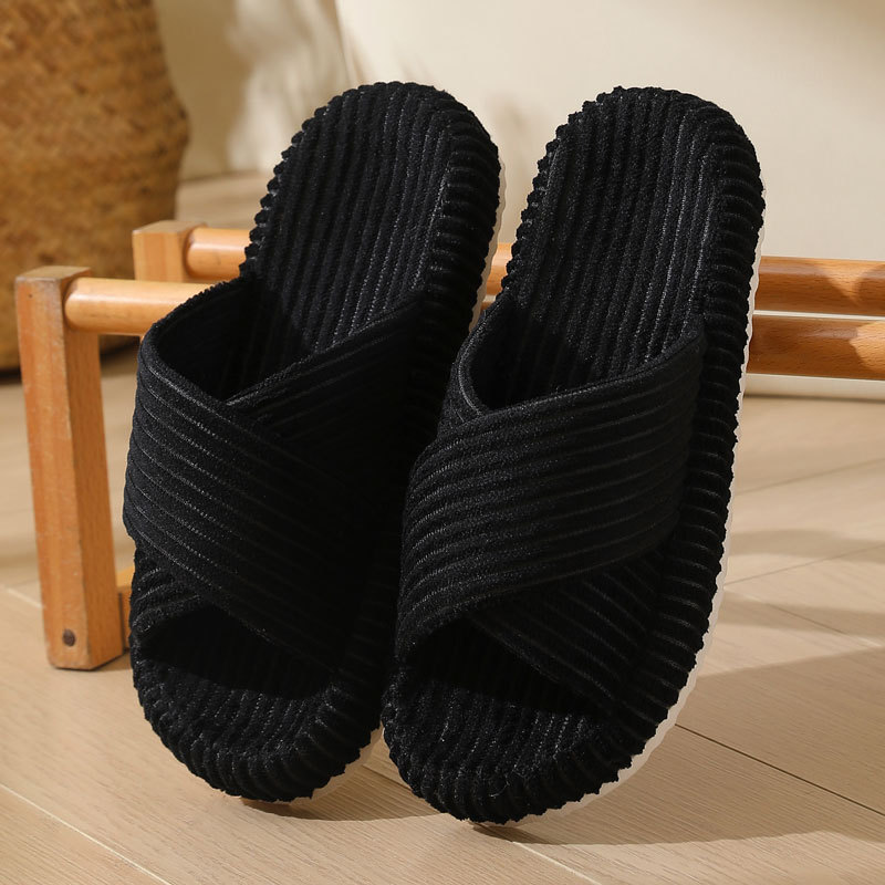 Personalized Name Hand Embroidered Corduroy Indoor Slipper for Unique & Love | JNSDec214