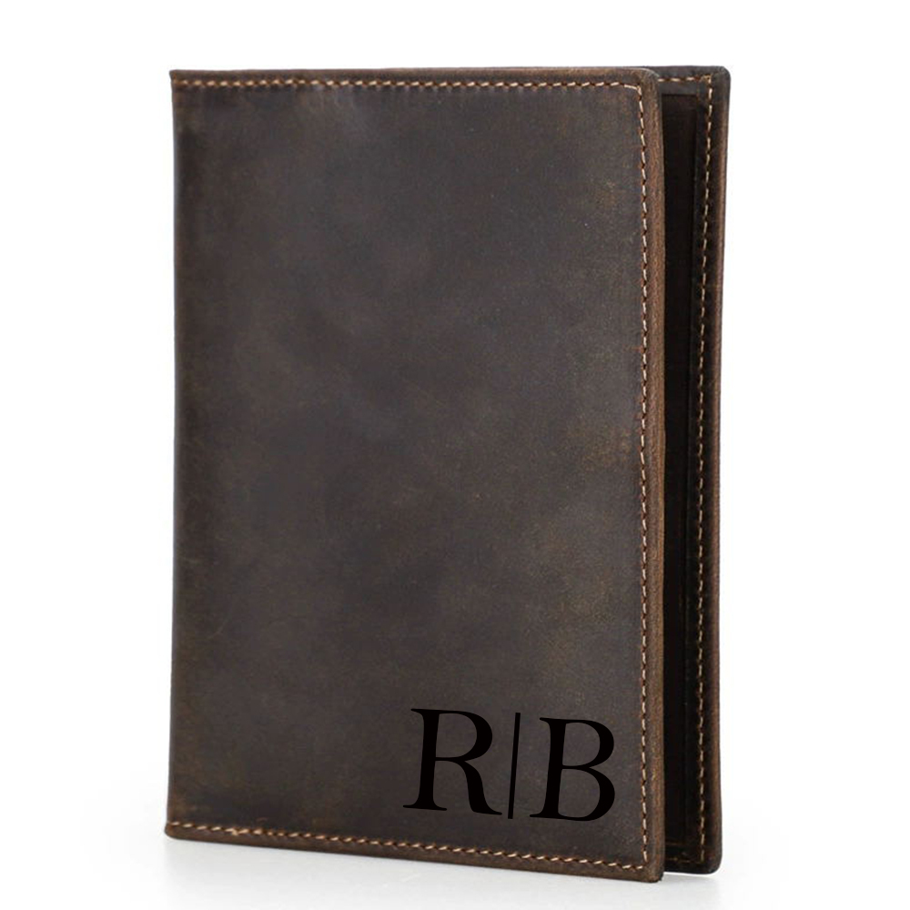 Personalized Monogram Leather AirTag Passport Holder Wallet for Unique & Love | JNSCase09
