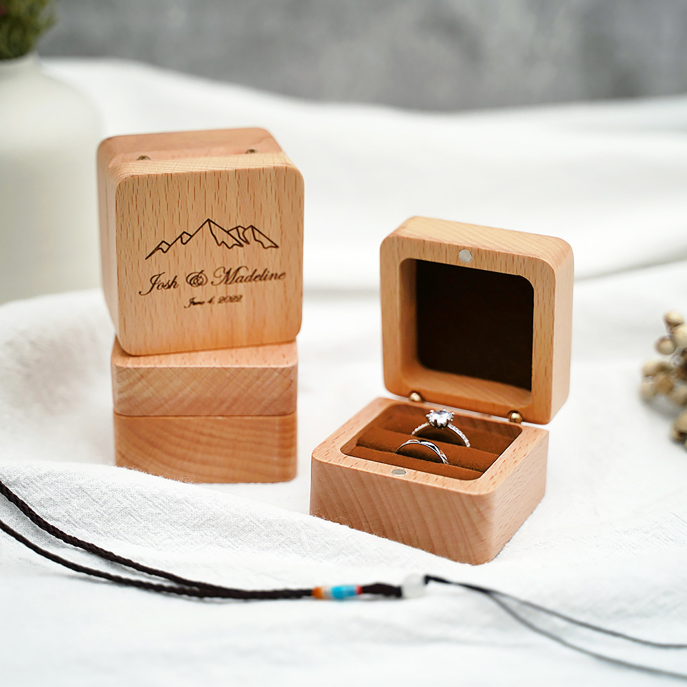 Personalized Wooden Ring Box for Unique & Love | JNSDec23