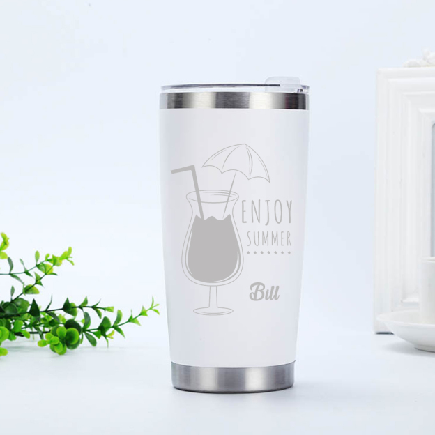 Personalized Name 20oz Vacation Stainless Steel Insulated Tumbler | JNSBottle02