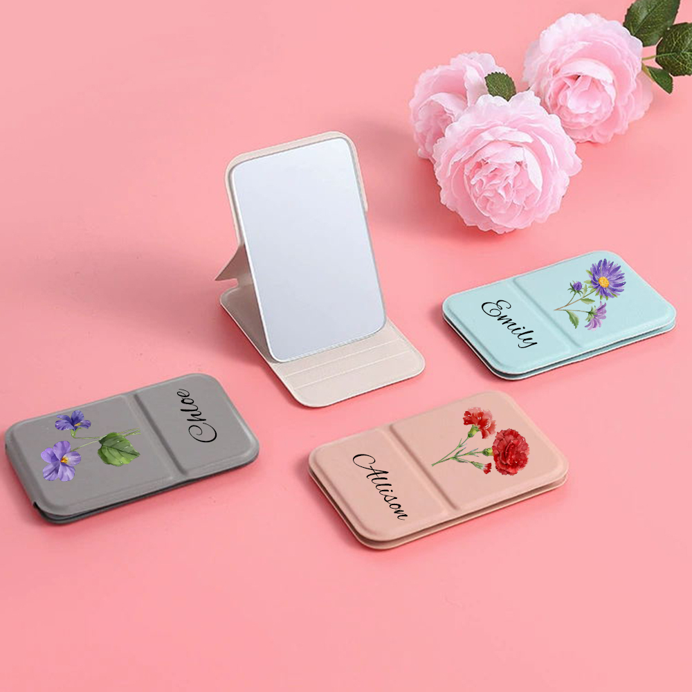 Personalized Birthday Flower Folding Mirror for Unique & Love | JNSDec142
