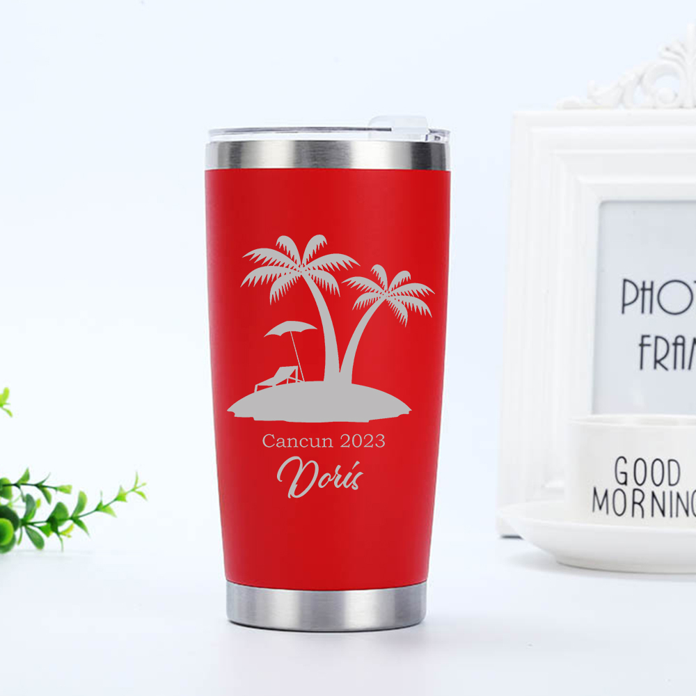 Personalized Name 20oz Vacation Stainless Steel Insulated Tumbler | JNSBottle02
