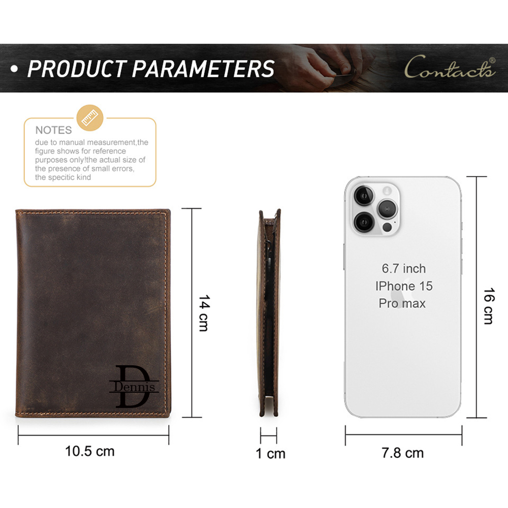 Personalized Monogram Leather AirTag Passport Holder Wallet for Unique & Love | JNSCase09