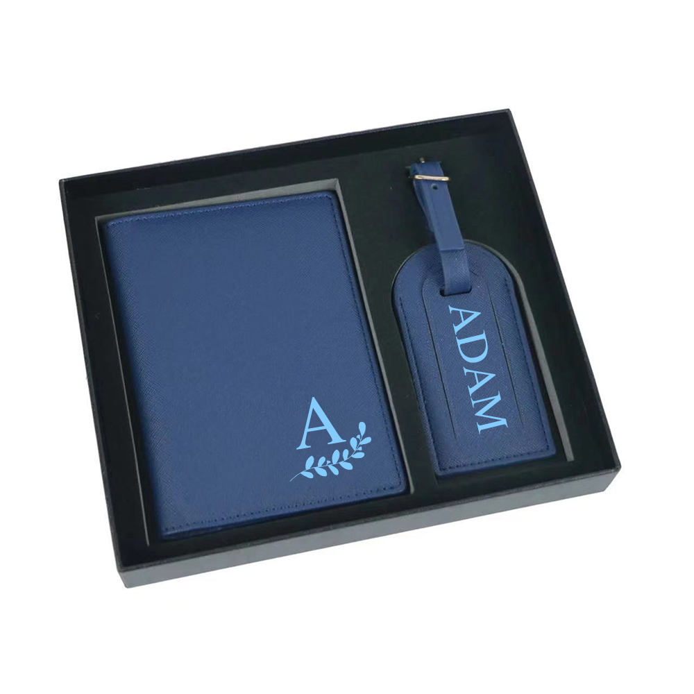 Personalized Leather Passport Wallet & Luggage Tag for Unique & Love | JNSCase04