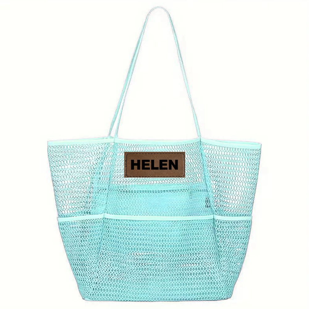 Personalized Name Mesh Beach Bag Zipper with Inner Pocket | JNSBag94