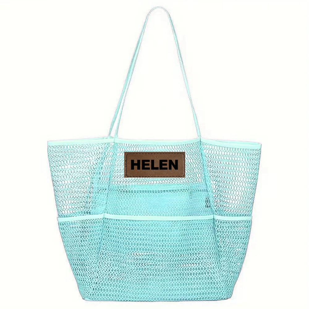 Personalized Name Mesh Beach Bag Zipper with Inner Pocket | JNSBag94