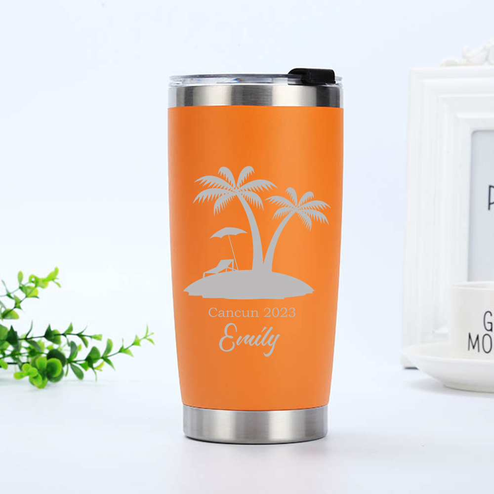 Personalized Name 20oz Vacation Stainless Steel Insulated Tumbler | JNSBottle02