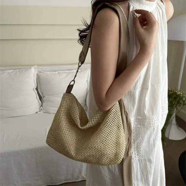 Personalized Handmade Embroidered Personalized Straw Crossbody Bag for Unique & Love | JNSBag142