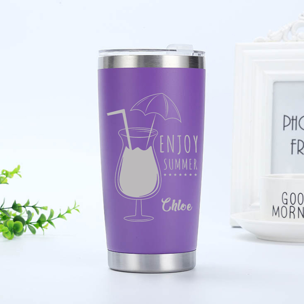 Personalized Name 20oz Vacation Stainless Steel Insulated Tumbler | JNSBottle02