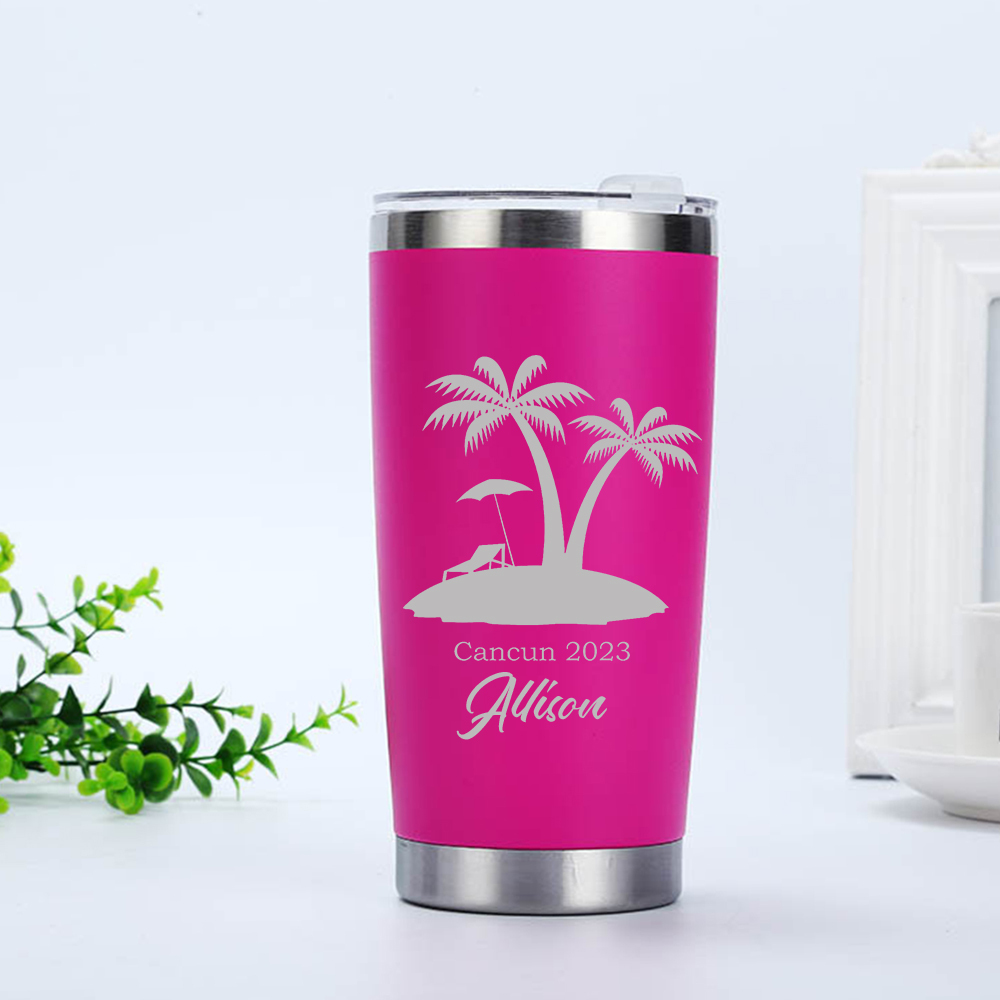 Personalized Name 20oz Vacation Stainless Steel Insulated Tumbler | JNSBottle02