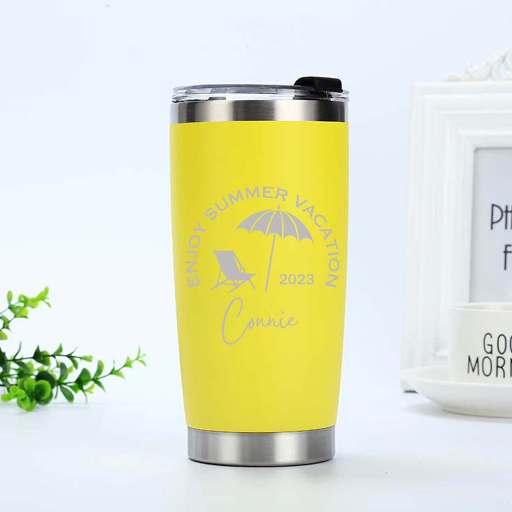 Personalized Name 20oz Vacation Stainless Steel Insulated Tumbler | JNSBottle02