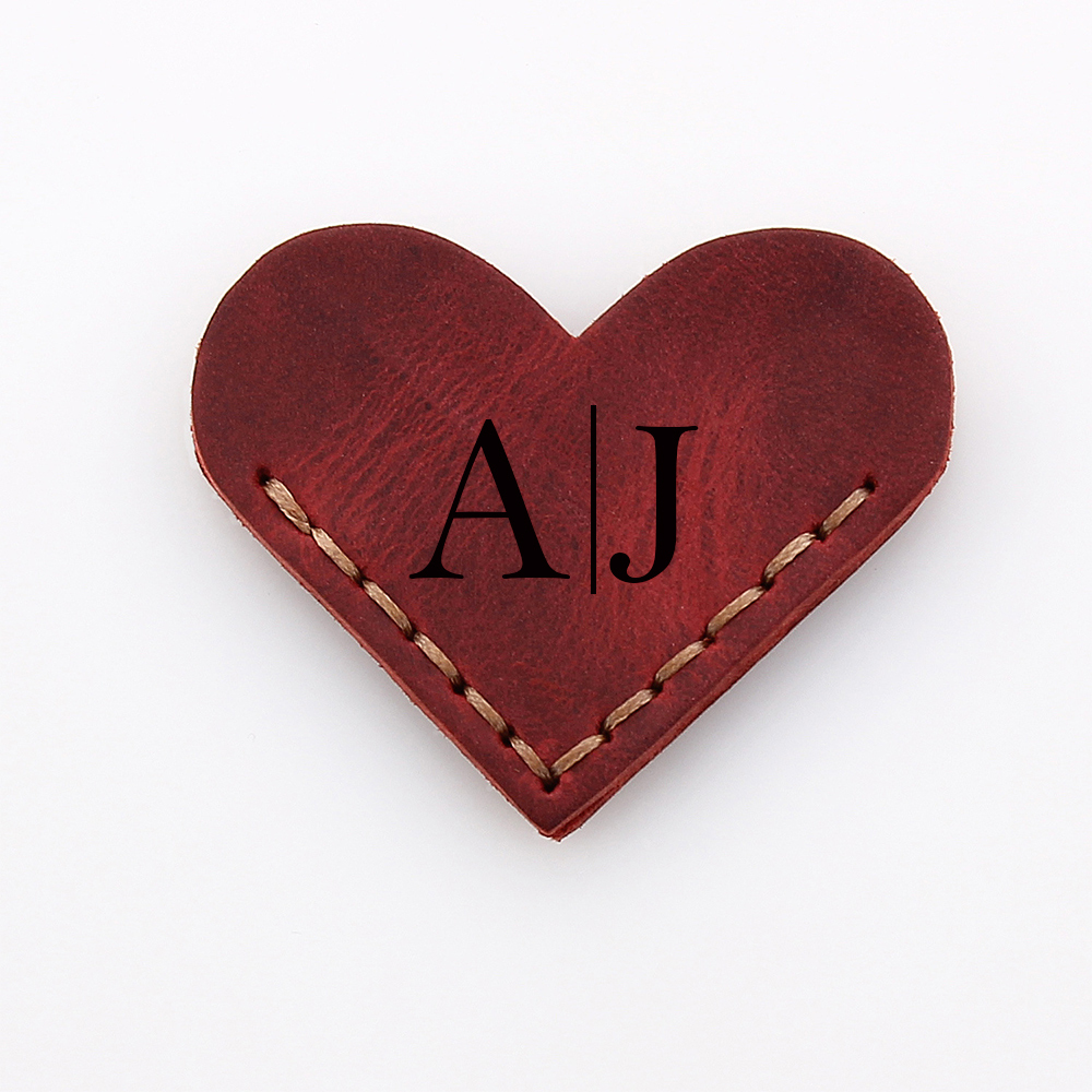 Personalized Genuine Leather Heart Corner Bookmark for Unique & Love | JNSDec116