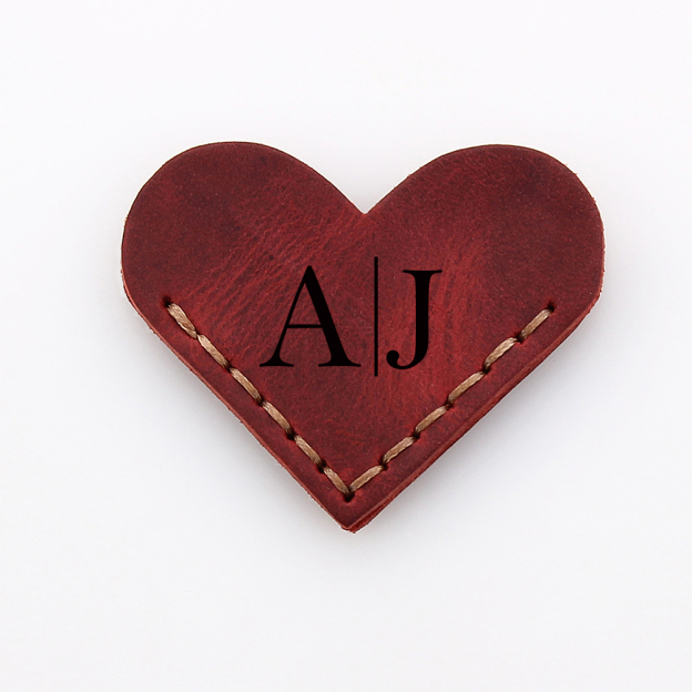 Personalized Genuine Leather Heart Corner Bookmark for Unique & Love | JNSDec116