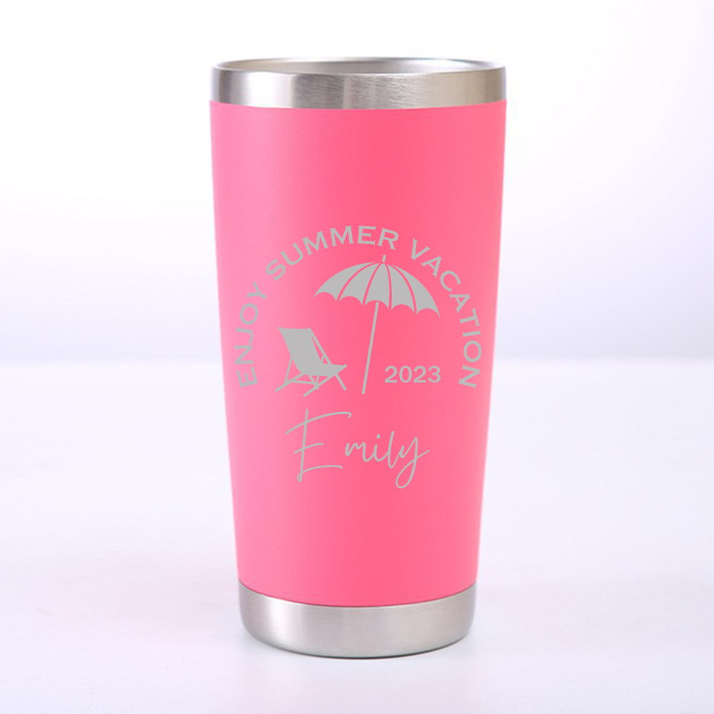 Personalized Name 20oz Vacation Stainless Steel Insulated Tumbler | JNSBottle02