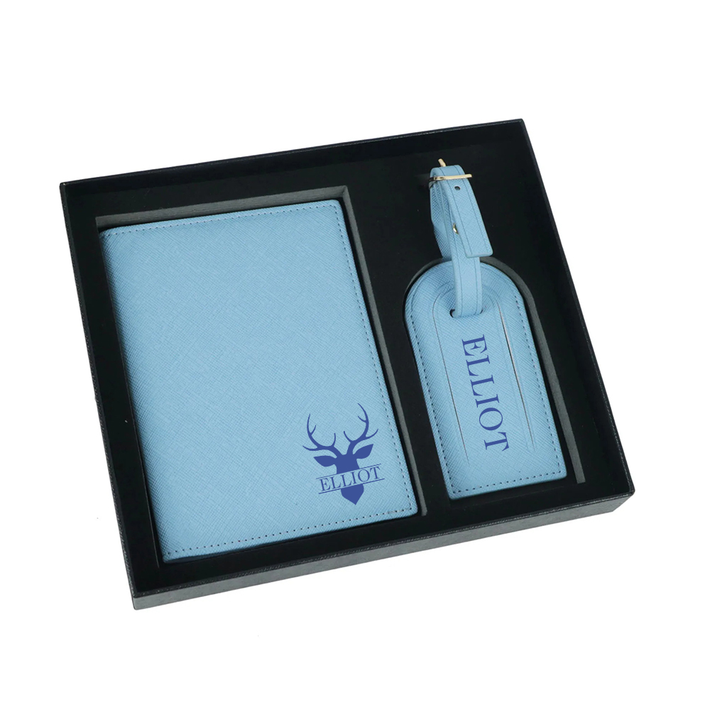 Personalized Leather Passport Wallet & Luggage Tag for Unique & Love | JNSCase04