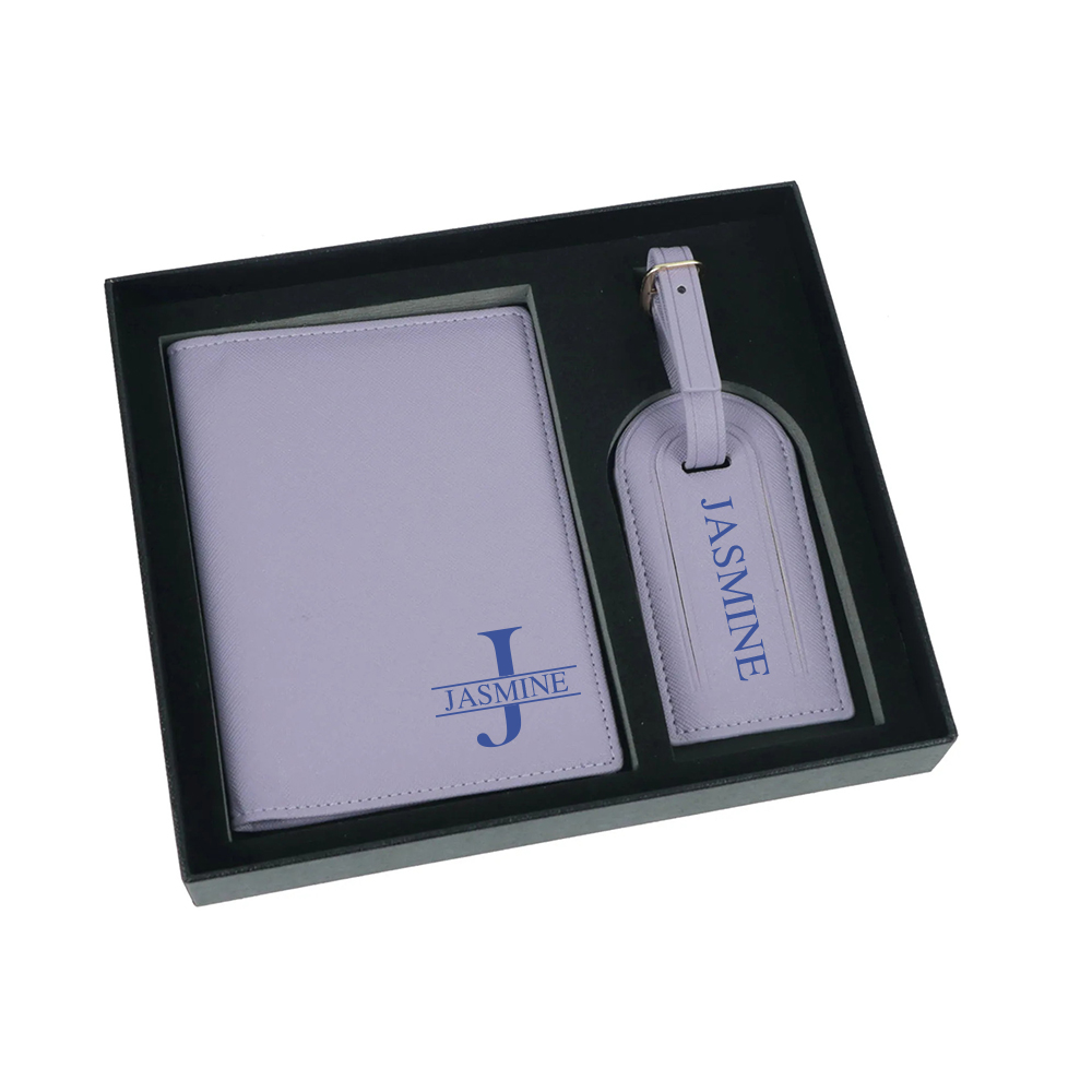 Personalized Leather Passport Wallet & Luggage Tag for Unique & Love | JNSCase04