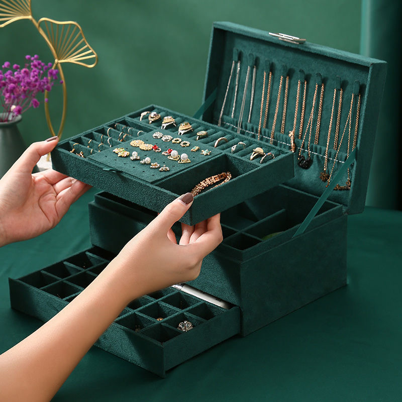Personalized Name Velvet Jewelry Box with Drawer | JNSCase02