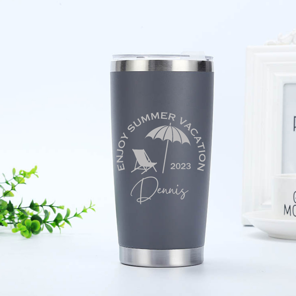Personalized Name 20oz Vacation Stainless Steel Insulated Tumbler | JNSBottle02