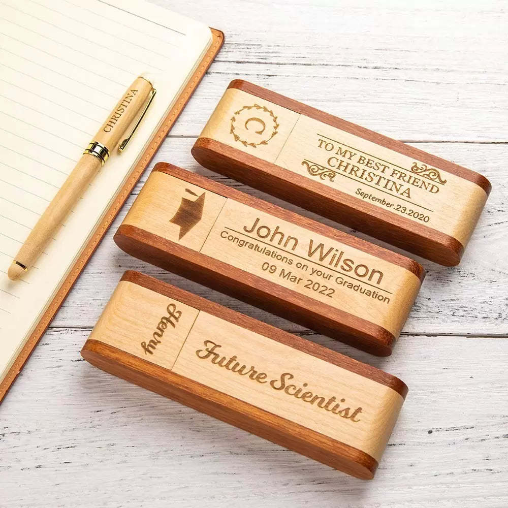 Personalized Engraved Pen with Wooden Box for Unique & Love | JNSDec149