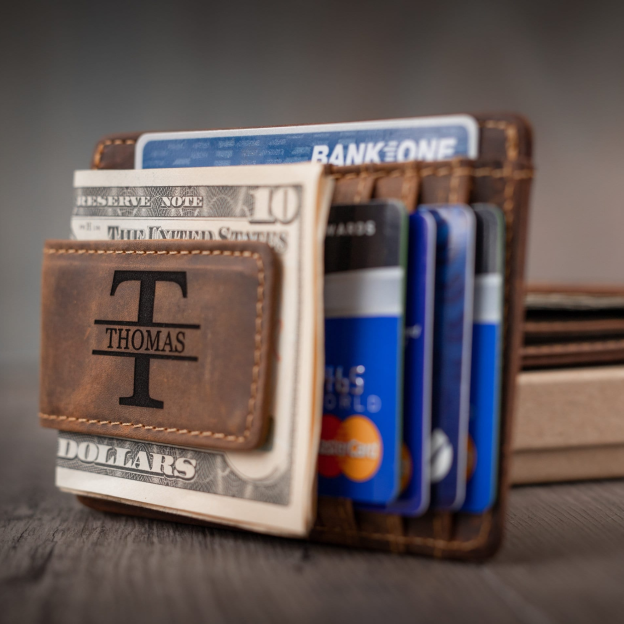 Personalized Leather Magnetic Money Clip for Unique & Love | JNSBag29