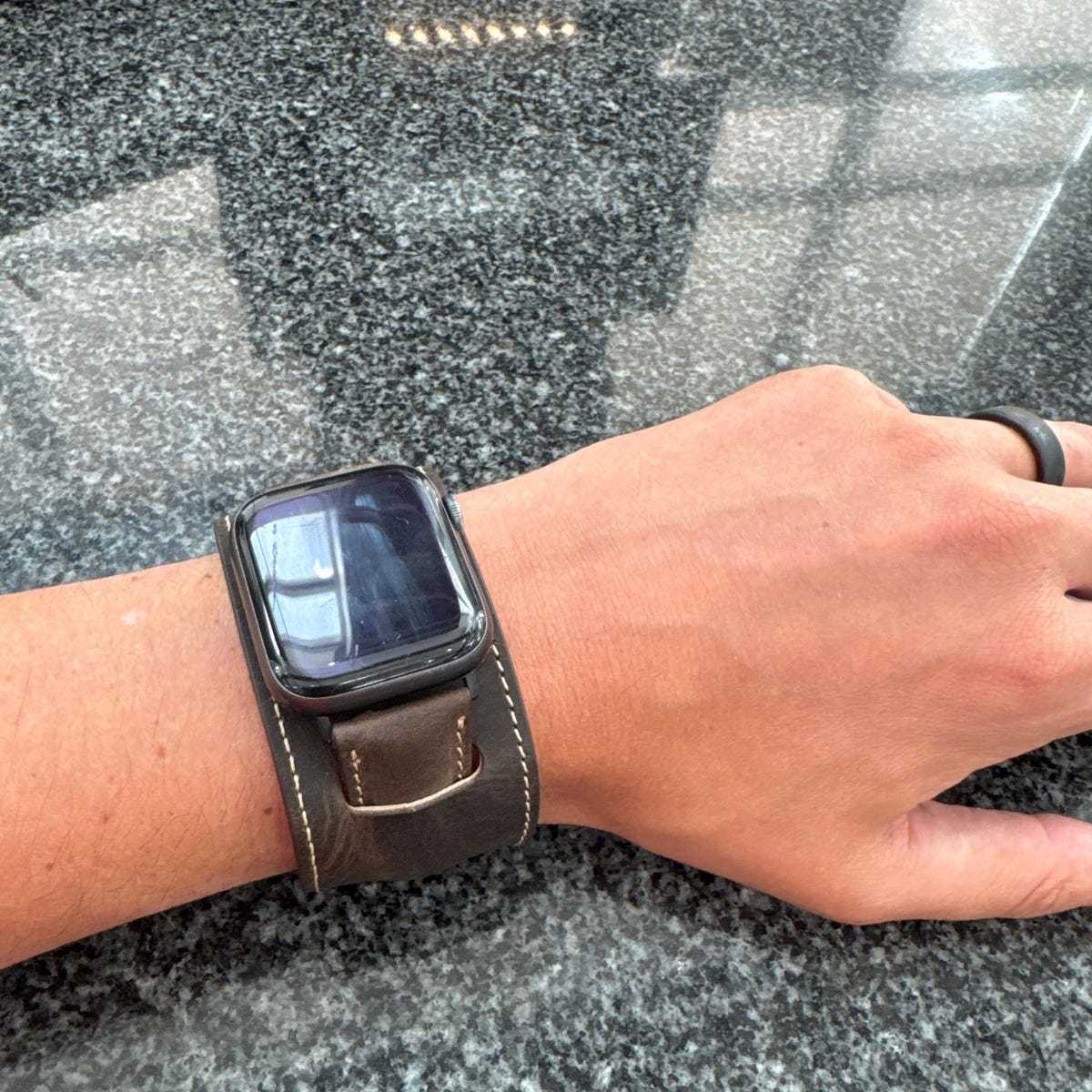 Personalized Leather Cuff Watch Band Strap for Apple Watch | JNSDec169