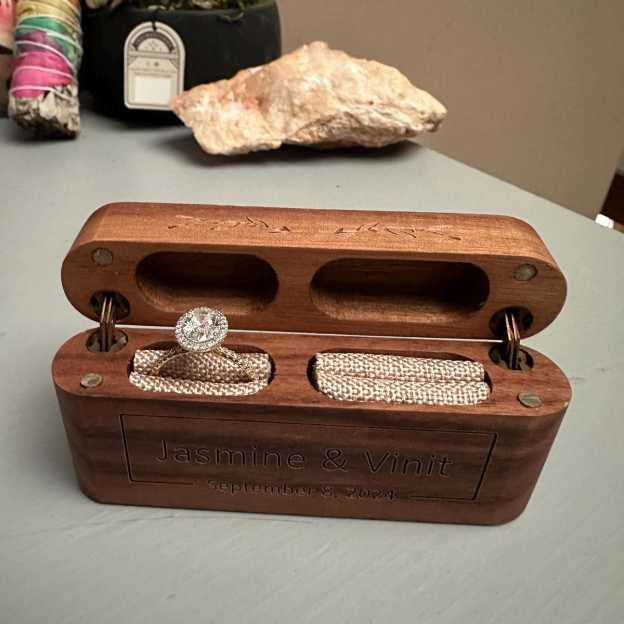 Personalized Wooden Wedding Ring Box for Unique & Love | JNSDec158