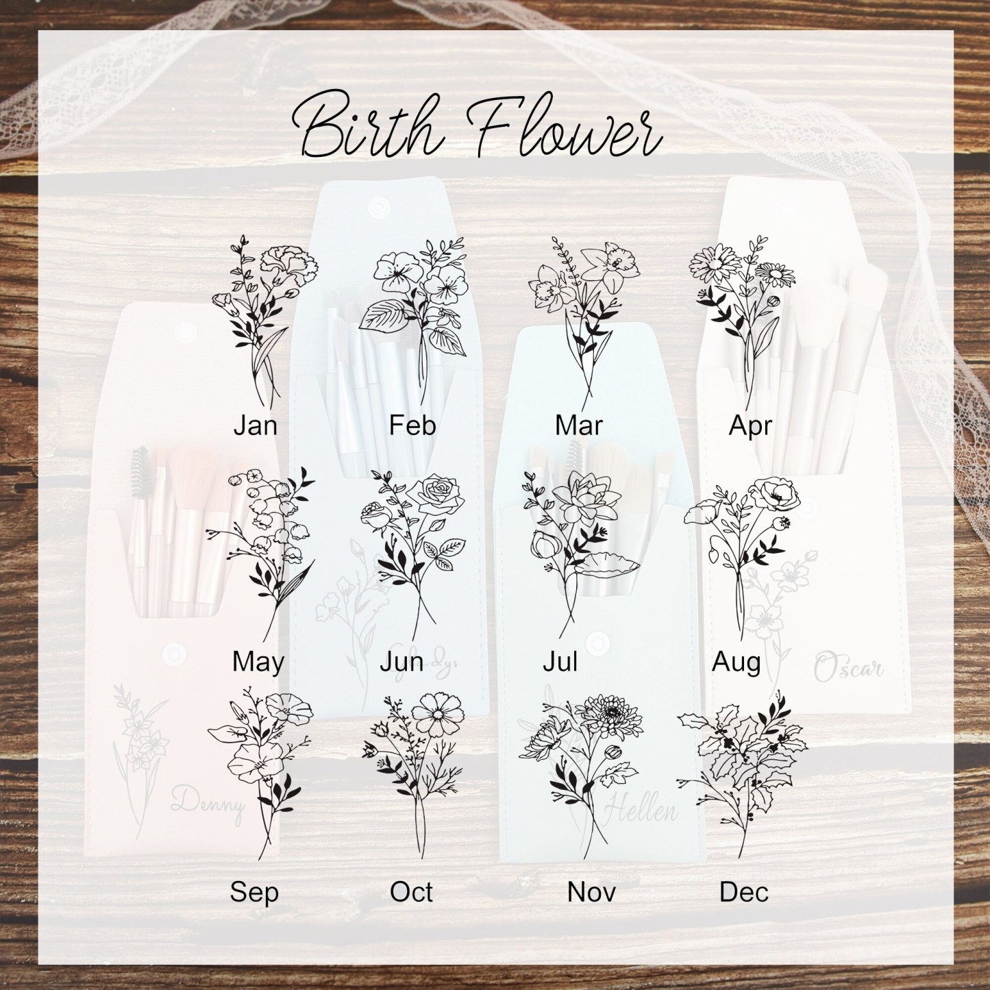 Personalized Wedding Makeup Brushes for Unique & Love | JNSBag14