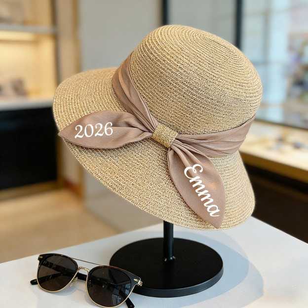 Personalized Name Ribbon Straw Sun Hat for Unique & Love | JNSHat16